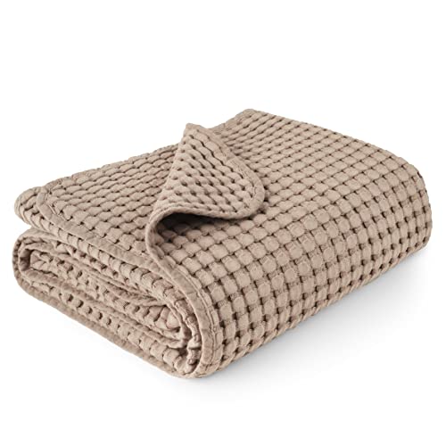 Image of Konssy Waffle Baby Blankets, Nursery Blankets for Boys Girls, Swaddle Blankets Neutral Soft Lightweight Toddler and Kids Throw Blankets(Clay)