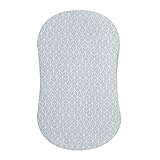 HALO Bassinest Fitted Sheet – Soft Fitted Bassinet Sheet for Baby – 30” x 16” Pre-Shrunk Organic Cotton Crib Sheet – Breathable Bedtime Sheet for Babies, Morning Mist