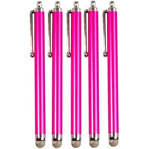 PENCILUPNOSE© 4 x FABRIC MICRO FIBRE fiber STYLUS PEN for iPAD, TABLET , iPHONE 6 PLUS, SAMSUNG GALAXY S6 NOTE 4 , BLACKBERRY, NOKIA ..ANY TOUCH SCREEN DEVICE (PINK) Cover