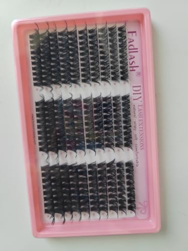 Eyelash Clusters Fluffy Lash Clusters 80D+100D with Soft Thin Band D Curl DIY Cluster Eyelash Extensions 10-18mm Volume Individual Lashes for Beginners at Home by FADLASH (80D+100D, 10-18mm)