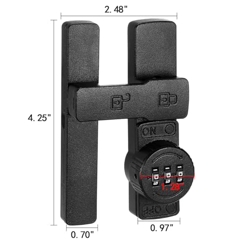 Image of INIRET Matte Black 180 Degree Barn Door Lock,Mechanical Password Lock,3 Digit Password Keyless,Flip Latch with Combination,Protect Privacy,for Barn Door,Cabinets,Windows,Garden,Bathroom