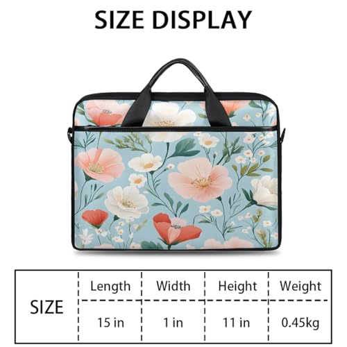 Bolsa para Laptop con Flores Rojas y Blancas 15 Pulgadas miniatura 2