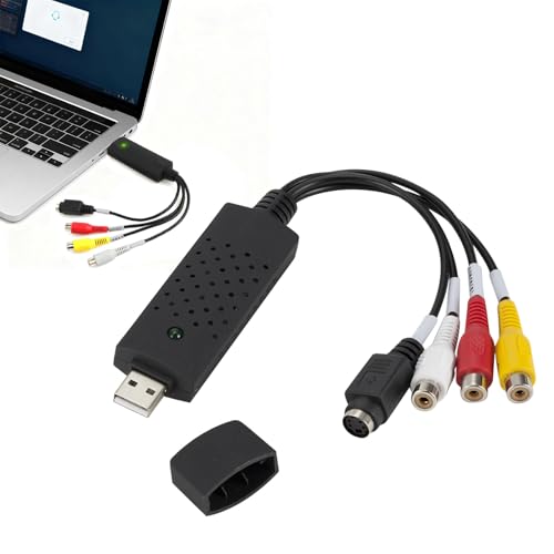 VHS to Digital Converter, VHS Player, RCA/AV to USB Video Converter, USB Audio Video Capture Card, Digital Adapter and Digitize Edit Vide, Compatible with MAC, Windows, Linux, Vista
