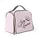 Juicy Couture Pink Makeup Bag Cosmetics Organizer Travel Essentials Bowler Vintage Style Velour Rhinestone Crown