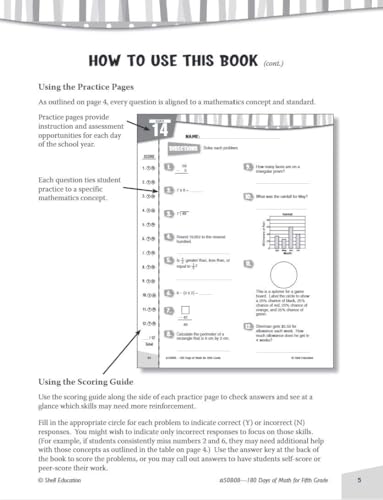 Shell Education SEP50808 180 Days: Mathematics For 5Th Grade Practice Workbook thumb #3