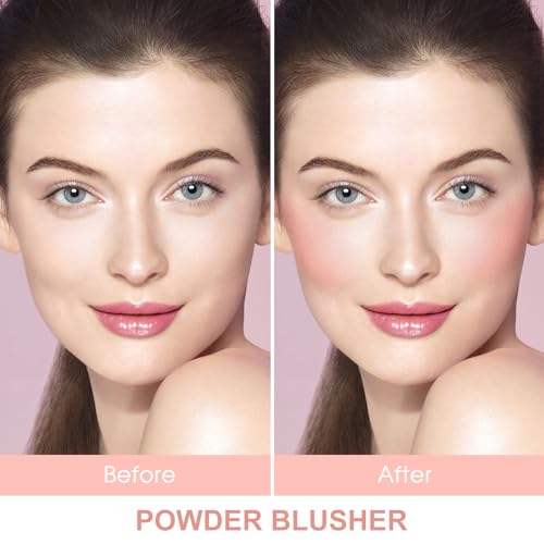 Boobeen Baked Blush for Cheeks, Creamy Blendable Blush Palette Powder Blush Makeup, Highly Pigmented Lightweight Blusher for a Flawless Velvety Matte Finish, All-Day Wear - Image 3