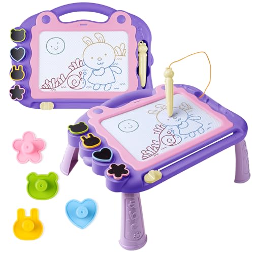 YySiRui Magnetic Drawing Board Sketch Doodle for 3 4 5 6 Year Old Baby, Erasable Doodle Board for Kids, Educational Learning Toys Age 3-5 Year Old Girls, Toddlers Toys for Boy Birthday Gifts (Purple)