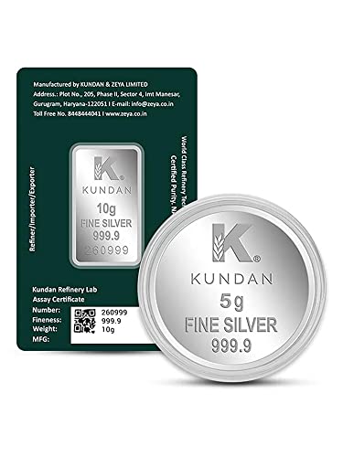 Image of Kundan 999.9 Pure (10gm Kalpataru Tree Colour Bar + 5gm Kalpataru Tree Silver Coin) Combo