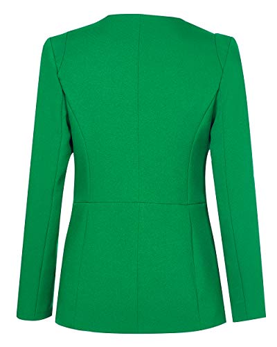 Shuiangran Women's Women's Juniors Work Office Blazer Long Sleeve Blazers One Button Jacket Green Us 14 (Tag Asian 5Xl) #TOP1