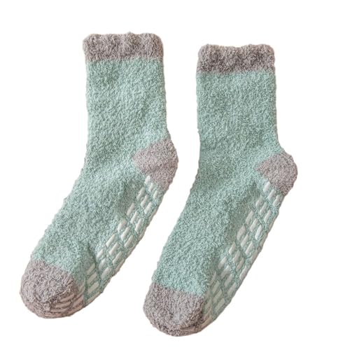 Image of Non Slip Fuzzy Socks Winter Women Cozy Hospital Socks,Cozy Hospital Socks Warm Fluffy Slipper Socks with Grips Home Grip Socks (5 Pairs,Multicolor)