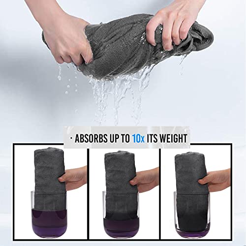 Image of Sassoon Venir Microfiber Bath Wrap Towel with Slippers for Women (Pack of 1) - Grey Color