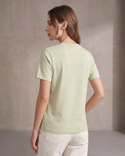 Image of NOBERO 100% Cotton T-Shirts for Women Stylish | Regular Fit | Solid T Shirts for Women 180 GSM Combed Cotton | Crew Neck Half Sleeve