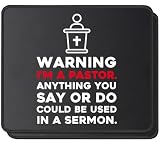 Pastor Mouse Pad Warning I Might Put You in My Sermon, Clergy Appreciation Gift, Christian Mousepad, 2 Pack