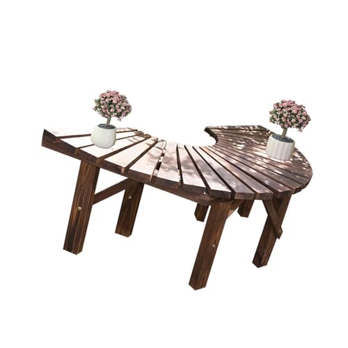 Genérico Banco De Árbol Envolvente, Asiento De Madera Curvado con Decoración Única For Patio,For Jardines, Piscinas Y Césped (Solo Incluye Bancos)