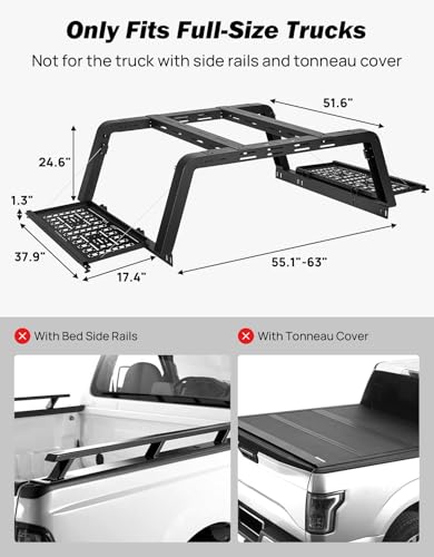 JOYTUTUS 24.6 Inch High Truck Rack