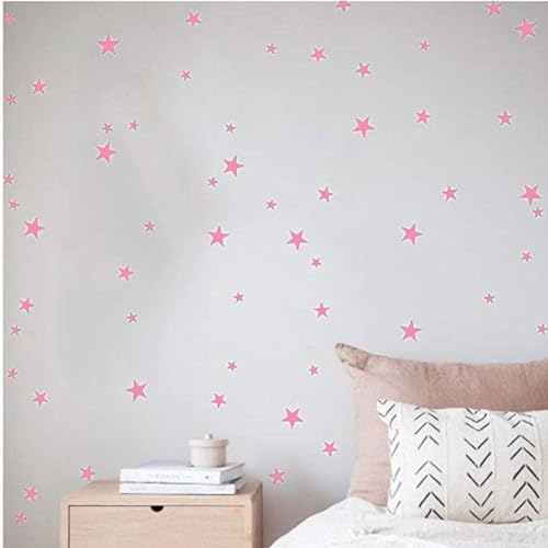 Stars Wall Decal 78 PCS rosa para decoración miniatura 3
