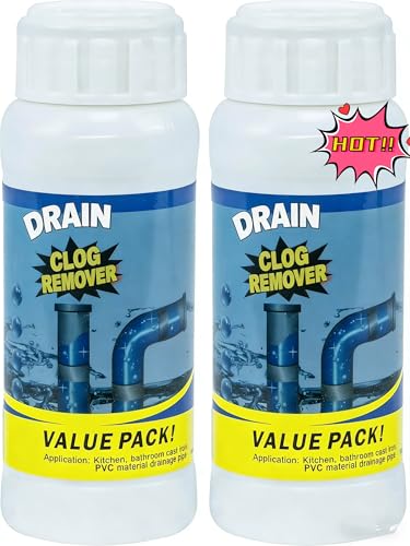 Powerful Fast-Acting Drain Cleaner Powder – Sink and Drain Clog Remover for Kitchen & Toilet Pipes – Deep Cleaning Formula, Fast Foaming, Heavy-Duty Clog Remover