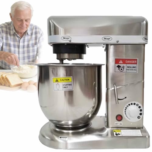 ERICAT Batidora De Pie Comercial, Batidora Eléctrica De Cocina De Alta Resistencia con Gancho para Masa Y Batidor, 3 Velocidades Ajustables Y Potente Motor De 350 W/500 W, Fácil De Usar Y Limpiar