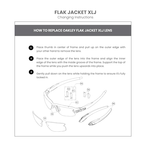 Image of Oakley Flak Jacket XLJ OO9009 Replacement Lenses for Men for Women | In Black Iridium, Prizm Daily & Prizm Golf. Polarized options available. Bonus 4-piece care kit included.