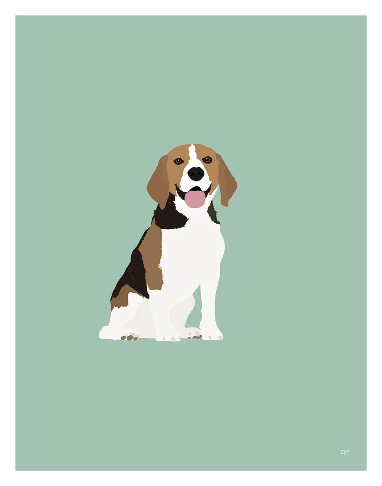 Affiche de portrait de chiot abstrait pour un décor simple de salon chaleureux