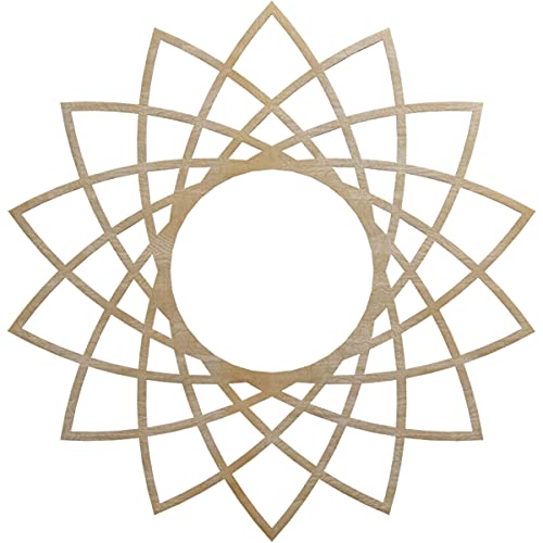 Image of Ekena Millwork 36 inchOD x 13 7 /8 inchID x 3 /8 inchT Eleanor Wood Fretwork Pierced Ceiling Medallion, Birch