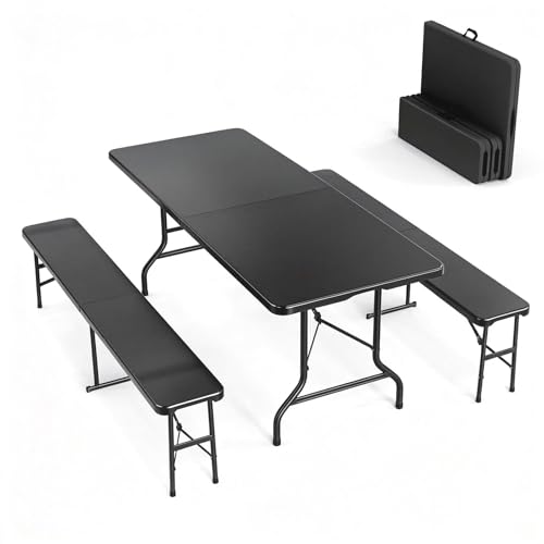 VINGLI Picnic Table Set Black