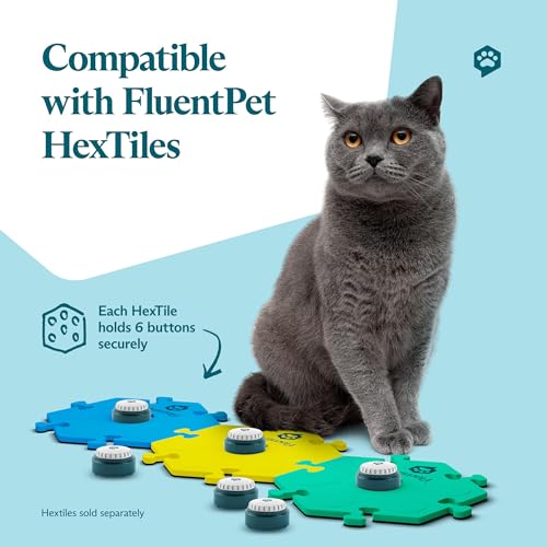 Image of FluentPet Speak Up Dog Buttons for Communication, (12 Recordable Buttons) with Pre-Installed Batteries, Clearer Upward-Facing Sound, Training Buzzer for Dogs & Cats, Talking Pet Buttons for Training