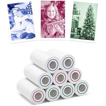 3-Color Kids Camera Paper Roll Refill - Compatible with Most Instant Print Camera, HD Photo Printer Paper for Kids Aged 4 5 6 7 8 9 10 Boys Girls Birthday Gifts 9 Rolls