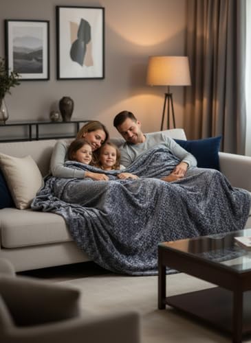 Image of Florida Solid Embossed Flannel Blanket, 320 GSM Ultra-Soft All-Season AC Blanket (Double, Grey)