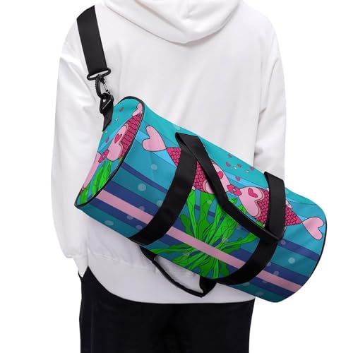 Sac week-end Poisson Rose compact 45x23x23cm aux sangles confort - 6