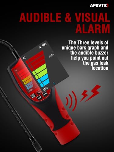 HVAC Refrigerant Leak Detector [2025 Upgrade], Aprvtio ALD-200 PRO Freon& Combustible Gas Leak Detector, 2.6\' Large Screen, Freon Sniffer Teater Visual and Audible Alarm for R134a R410a R454B - Thumbnail 3