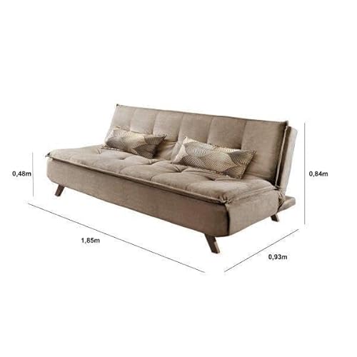 Sofa Cama 3 Lugares Milano Ref 16 Luxury Estofados Capuccino
