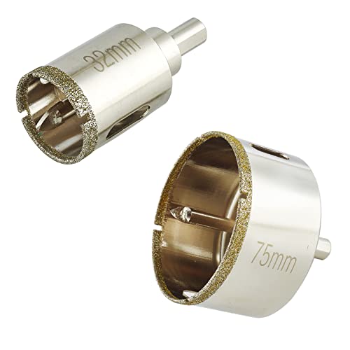Image of 3 Inch + 1 1 /4 Inch Diamond Hole Saw with Pilot Bit, DaduoRi Tile Hole Saw Bits with Center Drill Bit for Glass, Porcelain Tile,Ceramics, Marble and Granite