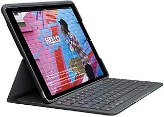 Logitech Slim Folio für iPad (7., 8. und 9. Generation) Tastatur-Case mit integrierter kabelloser Tastatur, Italienisches QWERTY-Layout- Grafit