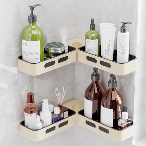 Qecamy Corner Shower Caddy Organizer 2 Pack, No Drill Adhesive