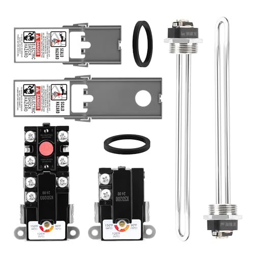 EWH-02 Electric Water Heater Tune-Up Kit By NISHCON, Fit for Most Brands Water Heaters Includes Upper & Lower Heater Thermostat and Protective Covers, Water Heater Heating Elements