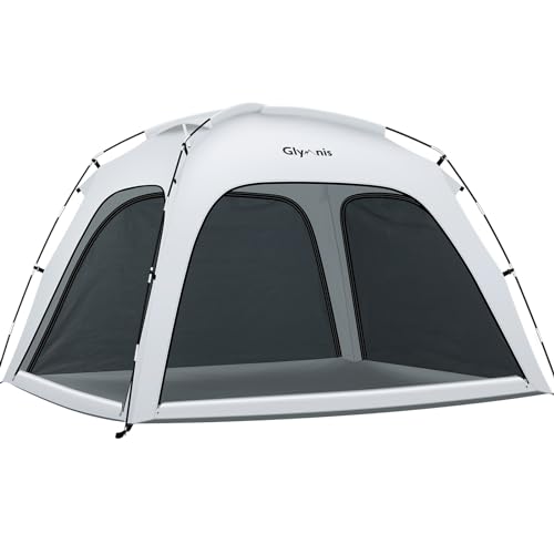 Glymnis Tienda de Playa, Refugio Playa para 3-4 Personas, Carpa de Playa con 4 Puertas con Cremallera, 4 Ventanas Ventiladas, Protección UPF 50+, para Playa Parque Pescar