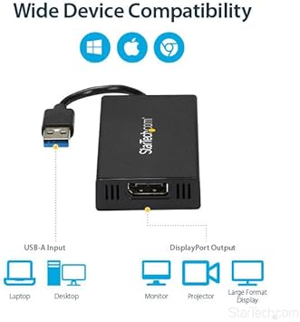 StarTech USB 3.0 to 4K DisplayPort External Multi Monitor Video Graphics Adapter - USB 3.0 Video Card - Ultra HD 4K (USB32DP4K)