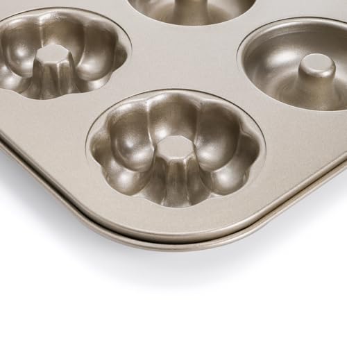 ZOOFOX 2 Pack Mini Donut Pan, 12-Cavity Nonstick Donut Molds for Baking, Heavy Duty Fluted Tube Baking Pan for Bagels, Doughnuts, Biscuit and Cake - Image 4