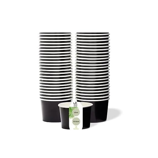 DeinPack 50 Eisbecher 120ml | Universal Karton für EIS, Dessert, Fingerfood, Vorspeisen, Snacks I 50 Stück Speisebecher schwarz unbedruckt rund
