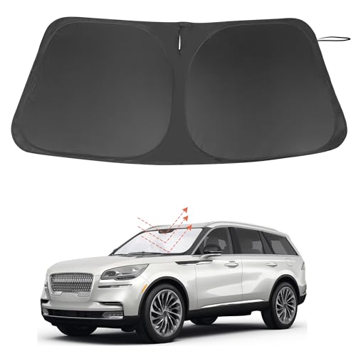 Image of Windshield Sun Shade Custom Fit for 2020-2024 2025 2026 Lincoln Aviator Accessories Foldable Window Sunshade Sun Blocker Protect Car from Sun Rays & Heat Damage Keeps Car Cooler