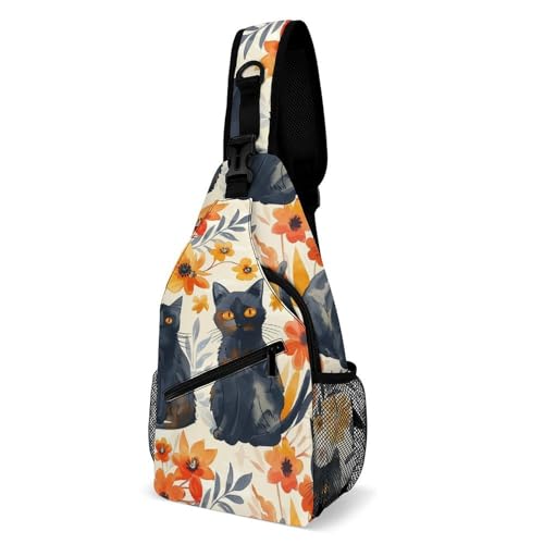 Cute Cats Large Capacity Sling Bag Cross Chest Bag Travel Hiking Crossbody Bag Daypack for Women Men