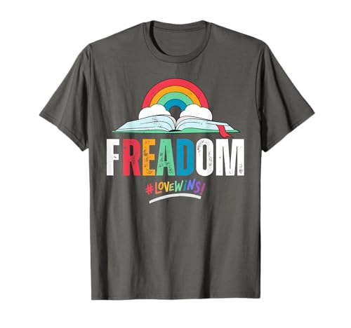fREADom - I Read Banned Books - LGBTQ Reader Pride Librarian T-Shirt