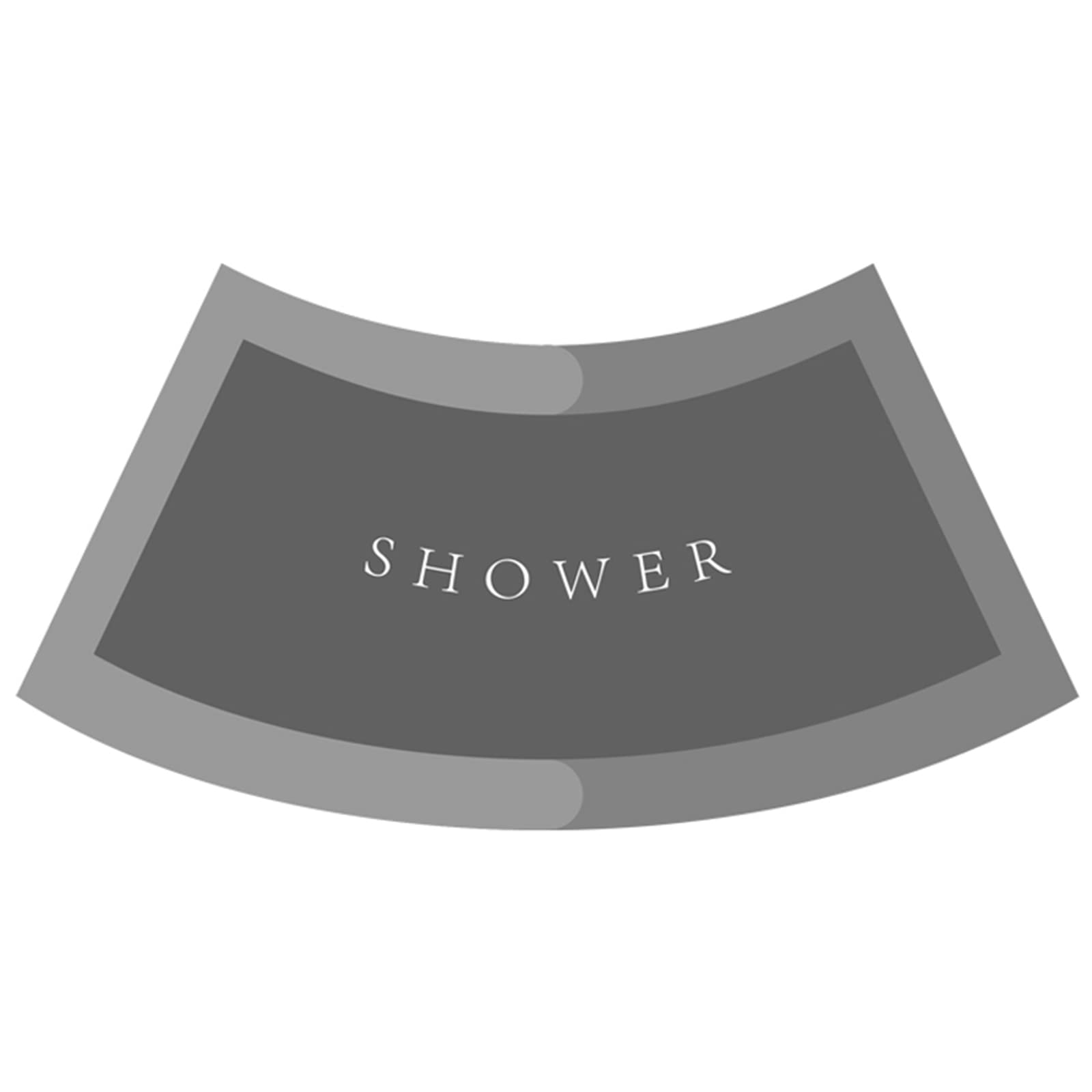 Uvcmdui Grey Quadrant Curved Shower Mat, 10S Super Absorbent Curved Bath Mat, Quick Drying Corner Shower Mat Outside Shower, Bath Mats Non Slip Anti Mould,,45X100cm(17.7X39.4in)