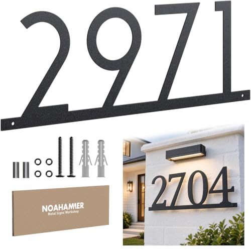 Modern Custom House Numbers Sign