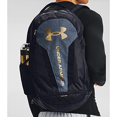 Under Armour Unisex-Adult Hustle 5.0 Backpack , Black (004)/Metallic Gold Luster , One Size Fits All #TOP6
