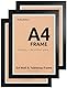Clay Roberts A4 Rahmen, Fotorahmen, Packung mit 3, 21cm x 29.7cm, Bilderrahmen, Zertifikatsrahmen, Bilderrahmen