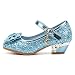 Imagen de Eleasica Princesa Zapatos para Niña Tacón Altos Regalo Sandalias de Vestir Antideslizante Punta Cerrada Zapatos de Disfraz Boda Ceremonia Zapatos de Vestir
