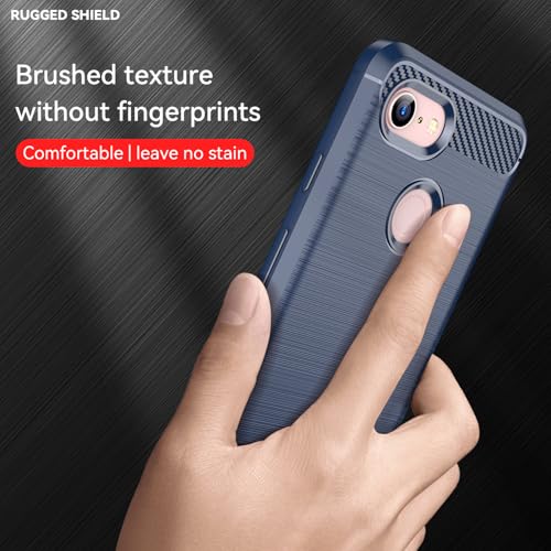 Image of Hybrid Carbon Fiber Back Case for Google Pixel 3 (Blue)