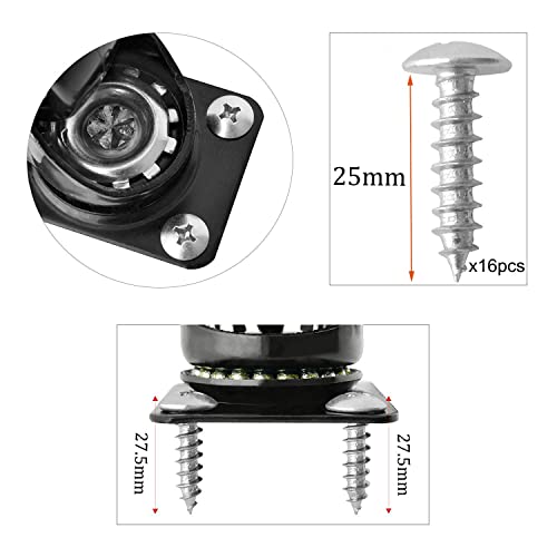 Image of 2 inch Caster Wheels Heavy Duty Casters Set of 4 Locking Swivel Casters with Brake Double Ball Bearing No Noise Non Marking Top Plate Castor Wheels for Cart Furniture Workbench